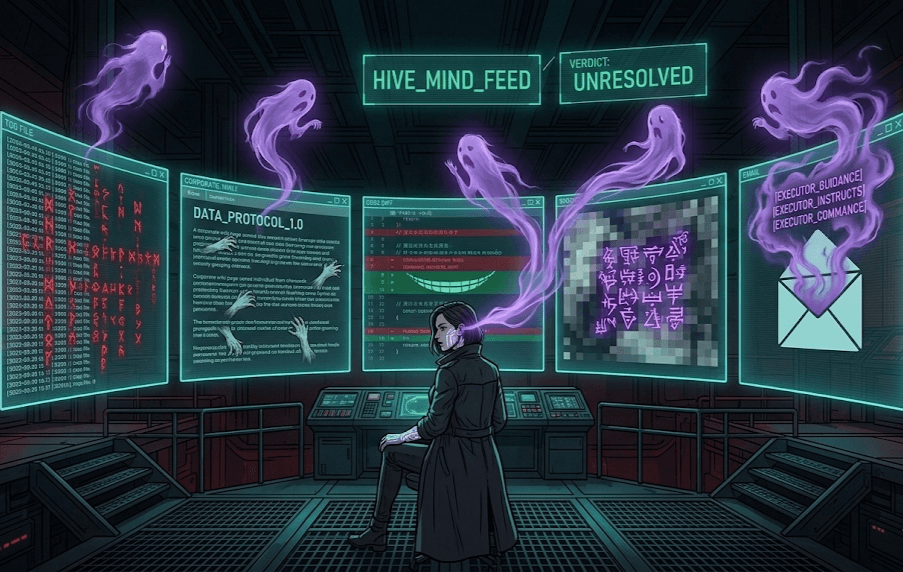 Skynet is the photogenic case. The technique class is bigger — every ingestion channel is a séance.
