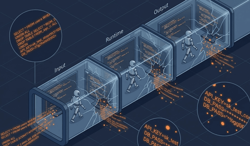 Exposure to Vibe Coding Runaway is the product of weakness across all three layers an agent operates in - what it reads, what it can touch, and what it ships - not the worst single one.